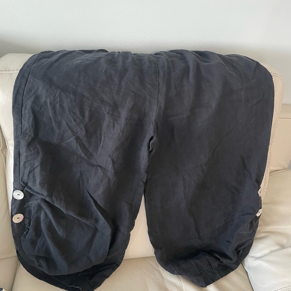 Comfy USA size Large, black, linen wide leg pants